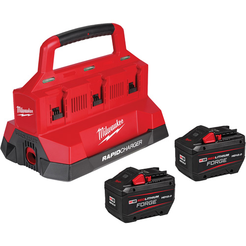 M18 Forge Starter Kit with 2 Batteries & 6-Bay Rapid Charger, Lithium-Ion, 18 V, 12 Ah Duraquip Inc