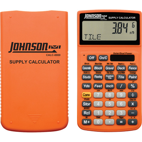 Calculatrice de fournitures orange haute visibilit&eacute; avec &eacute;tui robuste Duraquip Inc