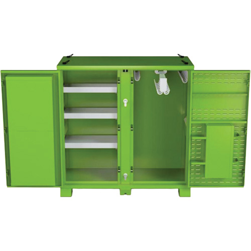 Ventilated Onsite PPE Storage Cabinet, Steel, High-Visibility Lime Green Duraquip Inc