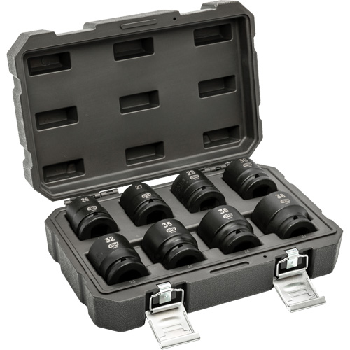 Jeu de douilles m&eacute;triques &agrave; 6 pans, 8 Mcx, Chocs, Prise de 3/4" Duraquip Inc