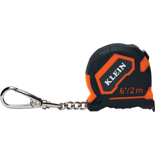 Keychain Tape Measure, 1/2" x 6'/2 m, 1/32''/0.79 mm Graduations Duraquip Inc