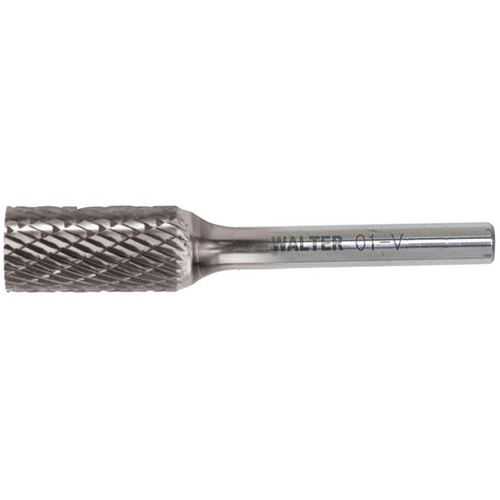 Double Cut Cylindrical Carbide Burr, 1/4" Dia., 1/4" Shank, 5/8" Depth of Cut Duraquip Inc