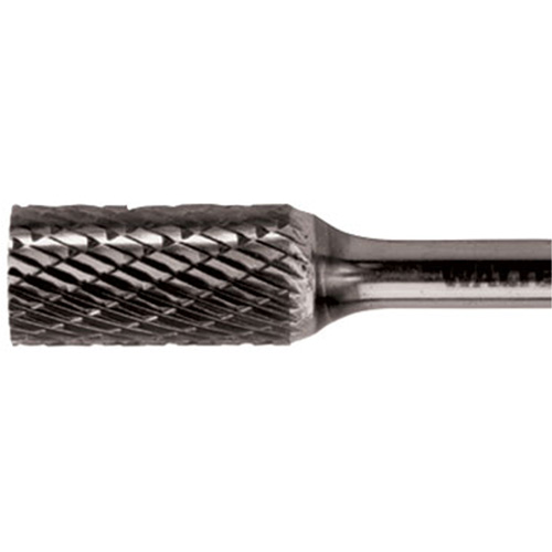 Double Cut Cylindrical Carbide Burr, 3/8" Dia., 1/4" Shank, 3/4" Depth of Cut Duraquip Inc