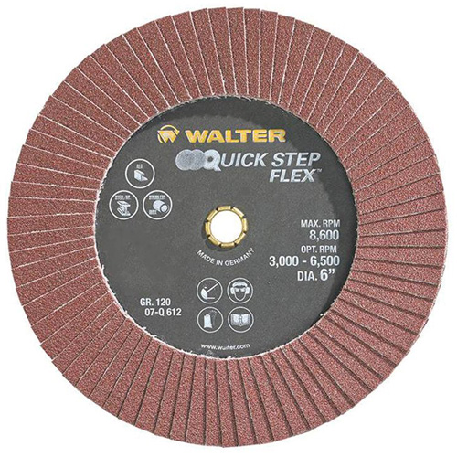Disque &agrave; lamelles QUICK-STEP FLEX, 6" x Type 29, Grain 120, Oxyde d'aluminium Duraquip Inc