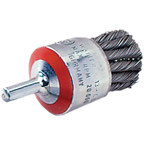 Mounted Knot-Twisted Wire Brush, 1-1/8" Dia., 0.02" Wire Dia., 1/4" Shank Duraquip Inc