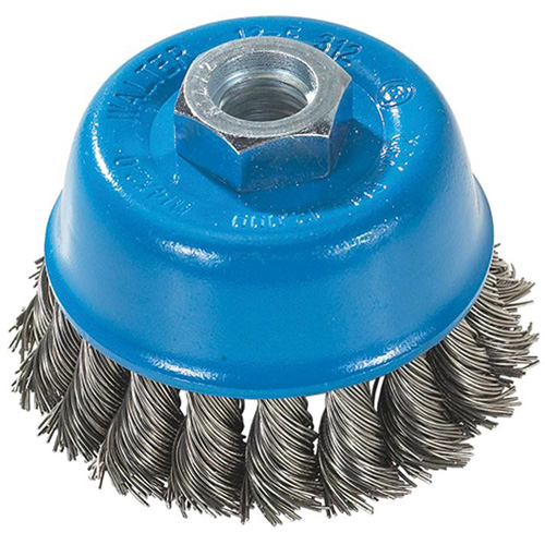 Knot-Twisted Wire Cup Brush, 3" Dia. x M14 Arbor Duraquip Inc