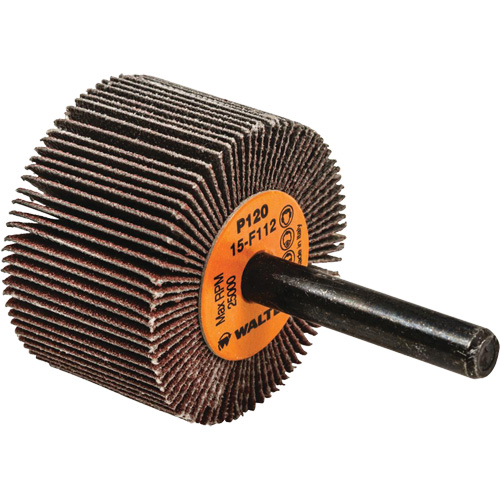 Flap Wheels-Coolcut Flap Wheels, Aluminum Oxide, 120 Grit, 1-1/2" x 1" x 1/4" Duraquip Inc