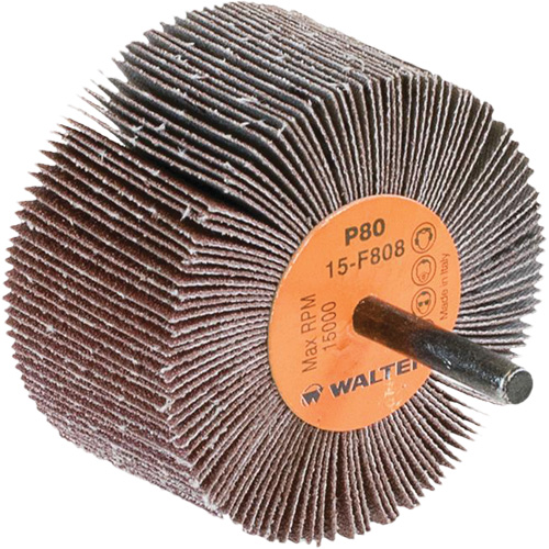 Flap Wheels-Coolcut Flap Wheels, Aluminum Oxide, 80 Grit, 3" x 1-1/2" x 1/4" Duraquip Inc