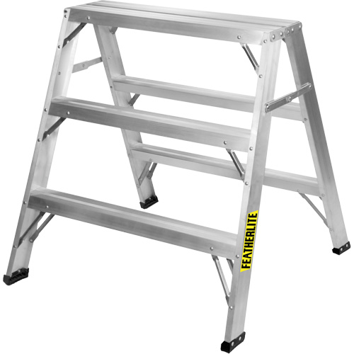 Industrial-Duty Sawhorse, 3' H x 33.3125" W x 31.50" D, 300 lbs. Capacity, Aluminum Duraquip Inc