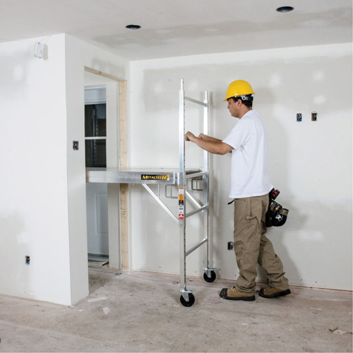 Mobile Work Scaffolding - Maxi Square Scaffolding, Aluminum Frame, 74" D x 75" H Duraquip Inc