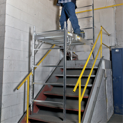 Mobile Work Scaffolding - Maxi Square Scaffolding, Aluminum Frame, 74" D x 75" H Duraquip Inc