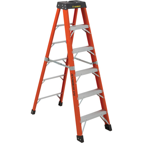 Escabeaux industriels extra robustes (s&eacute;rie 6800 AA), 6', Fibre de verre, Capacit&eacute; 375 lb, Type 1AA Duraquip Inc
