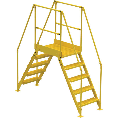 Crossover Ladder, 91-1/2" Overall Span, 50" H x 36" D, 24" Step Width Duraquip Inc