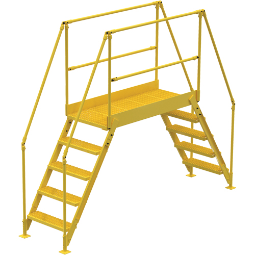 Crossover Ladder, 115-1/2" Overall Span, 50" H x 60" D, 24" Step Width Duraquip Inc