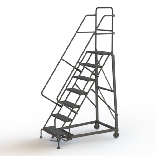 &eacute;chelles roulantes robustes, 7 marches, Largeur de la marche 24", Hauteur de la plateforme 70", Acier Duraquip Inc