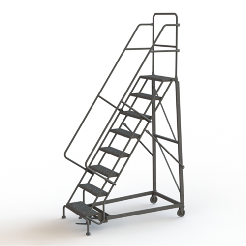 &eacute;chelles roulantes robustes, 8 marches, Largeur de la marche 24", Hauteur de la plateforme 80", Acier Duraquip Inc
