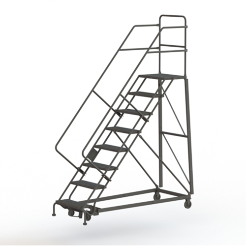 Heavy Duty Safety Slope Ladder, 8 Steps, Perforated, 50° Incline, 80" High Duraquip Inc