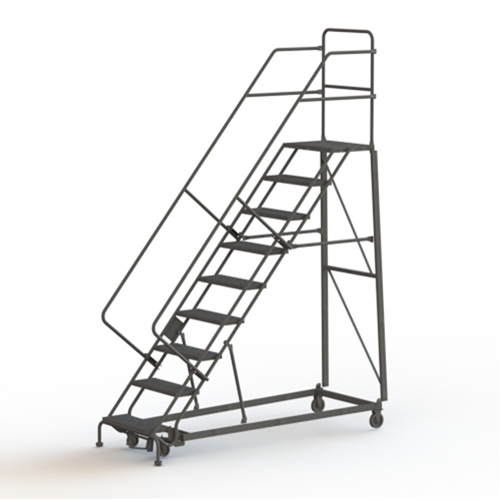 &eacute;chelles robustes en angle de s&eacute;curit&eacute;, 9 marches, Perfor&eacute;, Inclinaison 50°, Hauteur 90" Duraquip Inc