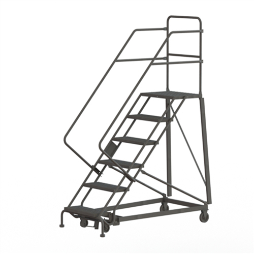 Heavy Duty Safety Slope Ladder, 6 Steps, Serrated, 50° Incline, 60" High Duraquip Inc