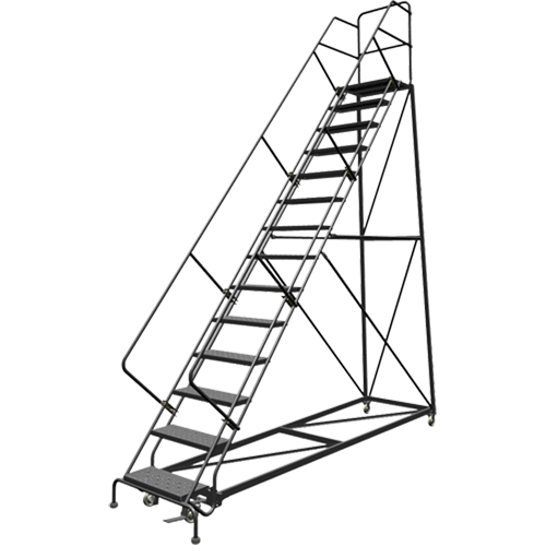 &eacute;chelles en angle de s&eacute;curit&eacute;, 14 marches, Perfor&eacute;, Inclinaison 50°, Hauteur 140" Duraquip Inc