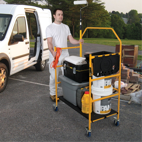 Jobsite Series 4' Safety Rail & Tool Shelf Scaffold Kit, Steel Frame, 49-1/2" D x 57-3/4" H Duraquip Inc