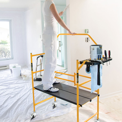 Jobsite Series 4' Safety Rail & Tool Shelf Scaffold Kit, Steel Frame, 49-1/2" D x 57-3/4" H Duraquip Inc