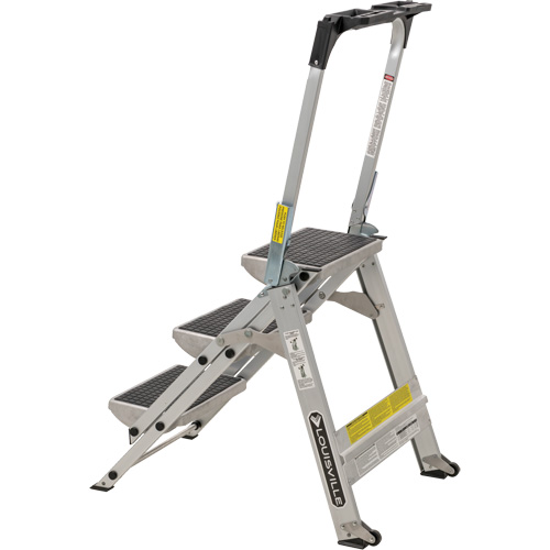 &eacute;chelle escabeau avec roues pivotantes, 3 marches, 34" x 22" x Hauteur 50,75" Duraquip Inc