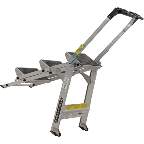 &eacute;chelle escabeau avec roues pivotantes, 3 marches, 34" x 22" x Hauteur 50,75" Duraquip Inc