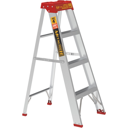 Step Ladder, 4', Aluminum, 200 lbs. Capacity, Type 3 Duraquip Inc