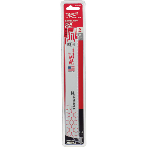 The Torch Sawzall&reg; Blades, Bi-Metal, 14 TPI, 9" L x 1" W Duraquip Inc