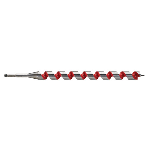 Longue m&egrave;che h&eacute;licoidale pour perceuse, Diam&egrave;tre de 1-1/8", Cannelure 15", Tige 7/16" hexagonal Duraquip Inc