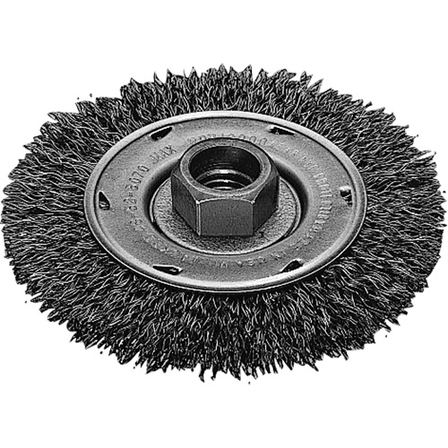 Disque m&eacute;tallique &agrave; fils torsad&eacute;s, Dia. 4", Fils 0,02", Arbre 5/8"-11, Acier inoxydable Duraquip Inc
