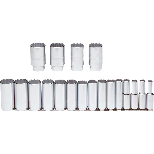 Jeu de douilles, 19 Mcx, Prise de 1/2", Profond Duraquip Inc