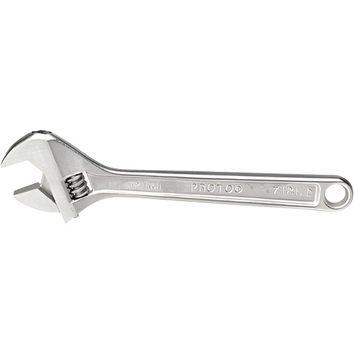 Adjustable Wrench, 12-1/8" L, 1-19/32" Max Width, Chrome Duraquip Inc
