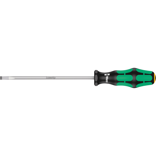 Slotted Screwdriver, 1/4" Tip, Round, 9-3/4" L, Plastic Handle Duraquip Inc