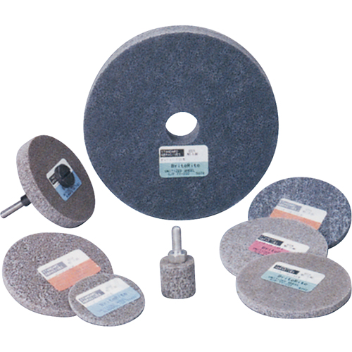 Meule homog&egrave;ne &agrave; faible densit&eacute; de s&eacute;rie 500 Standard Abrasives, 3" x 1/4", Arbre de 1/4", Grain de Moyen, Oxyde d'aluminium Duraquip Inc
