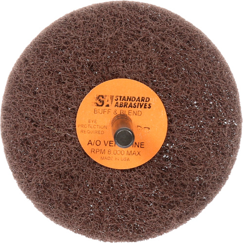Meule Buff & Blend Standard Abrasives, 3" dia. x 1" la, Arbre 1/4", Oxyde d'aluminium Duraquip Inc