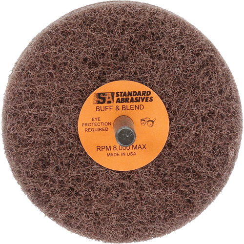 Standard Abrasives Buff & Blend Wheel, 3" Dia. x 2" W, 1/4" Arbor, Aluminum Oxide Duraquip Inc