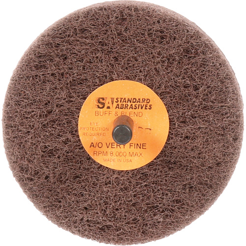 Standard Abrasives Buff & Blend Wheel, 3" Dia. x 3" W, 1/4" Arbor, Aluminum Oxide Duraquip Inc