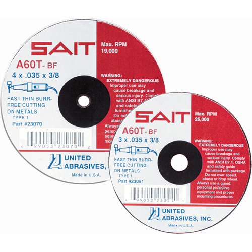 Cut-Off Wheel, 7" x 0.045", 7/8" Arbor, Type 27, Aluminum Oxide/Ceramic, 8500 RPM Duraquip Inc