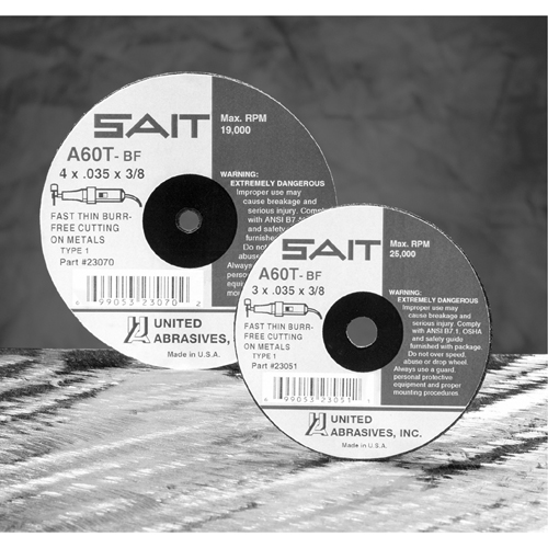 Meule &agrave; tronçonner, 5" x 0,045", Arbre de 7/8", Type 27, Oxyde d'aluminium/C&eacute;ramique, 12 200 Tr/min Duraquip Inc