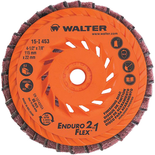 Meule &agrave; lamelles Enduro-Flex 2-in-1, 4-1/2" x 5/8"-11, Grain 80, C&eacute;ramique Duraquip Inc