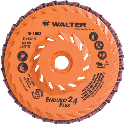 Meule &agrave; lamelles Enduro-Flex 2-in-1, 5" x 5/8"-11, Grain 80, C&eacute;ramique Duraquip Inc