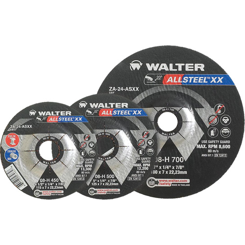 Meules &agrave; moyeu d&eacute;port&eacute; Allsteel XX, 9" x 1/4", Arbre 7/8", Type 27 Duraquip Inc