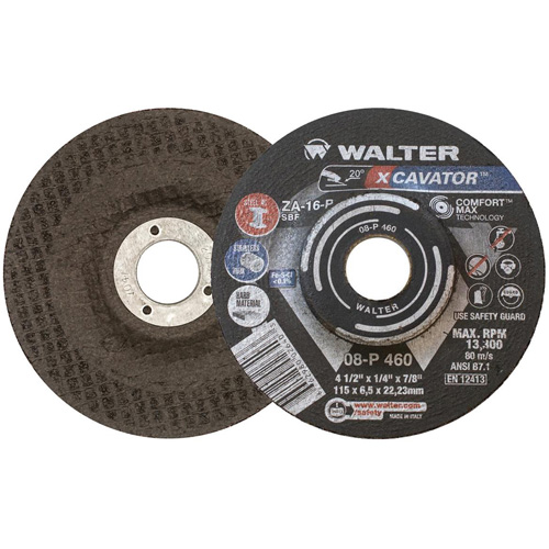 XCAVATOR Grinding Wheel, 4-1/2" x 1/4", 7/8" Arbor, Zirconium, Type 27 Duraquip Inc