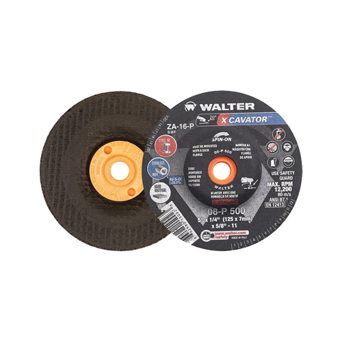 Meule XCAVATOR, 5" x 1/4", Arbre 5/8"-11, Zirconium, Type 27/27S Duraquip Inc
