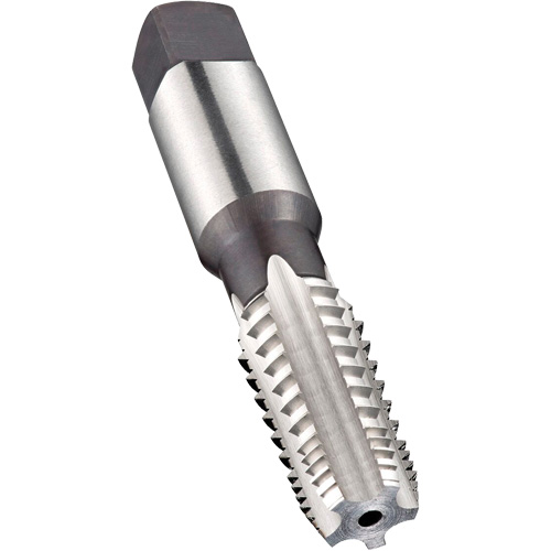 Interrupted Thread Machine Pipe Tap, 3/8"-18, 5 Flutes, 80 mm L, Taper, High Speed Steel Duraquip Inc