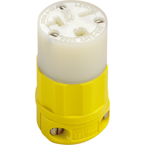 2-Pole 3-Wire Grounding Straight Blade Connector, 5-20P, Nylon Duraquip Inc