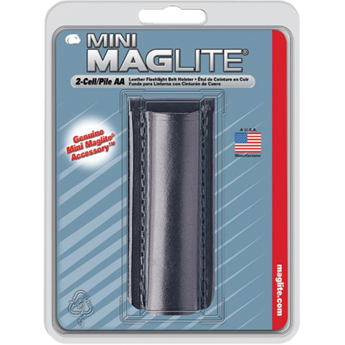 &eacute;tui de ceinture en cuir pour lampe de poche &agrave; 2 piles AA, Porte-lampe de poche, Cuir, 1 Poches Duraquip Inc