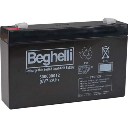 Sealed Lead Acid Batteries, 6 V, 7.2 Ah Duraquip Inc